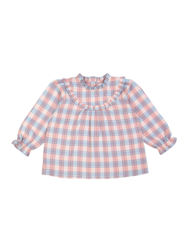 blouse check rose
