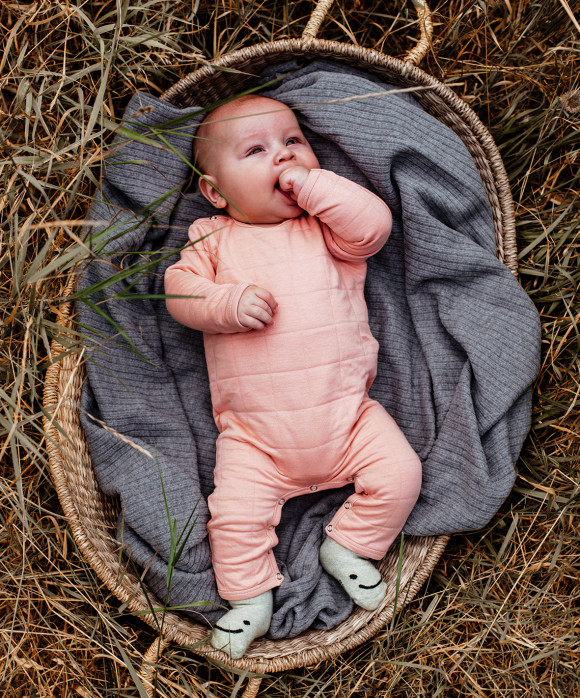 romper suit mattelassé light pink