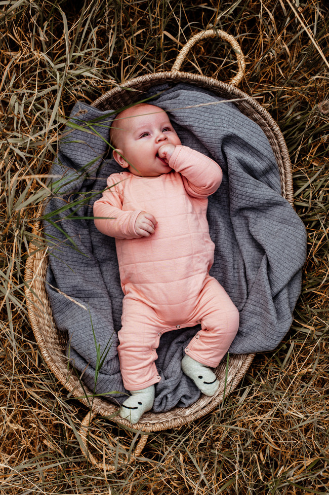 romper suit mattelassé light pink