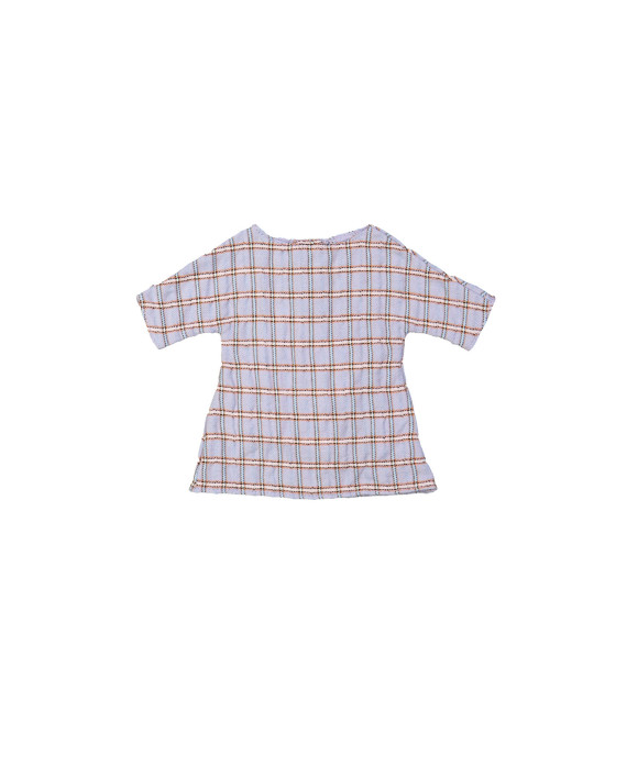 Doll dress checks light blue