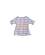 Doll dress checks light blue