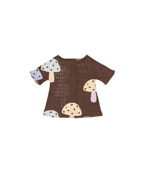 doll dress mushrooms brown