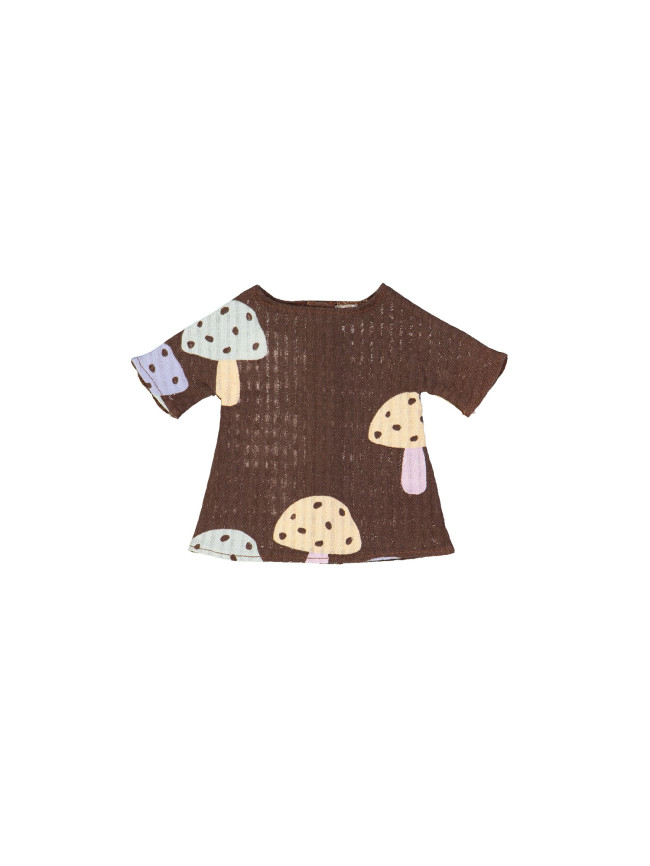 doll dress mushrooms brown