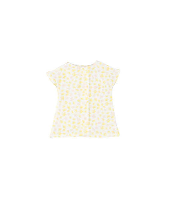 Doll dress flowers ecru