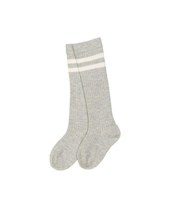 Knee-length sock stripe light gray