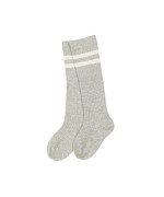 Knee-length sock stripe light gray