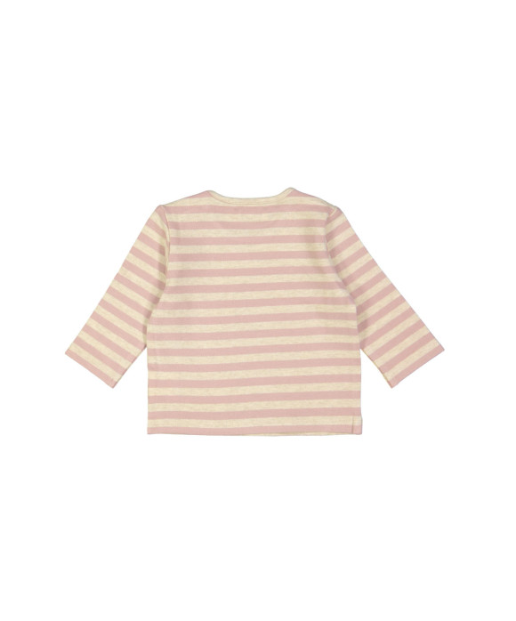 t-shirt stripe pink chiné