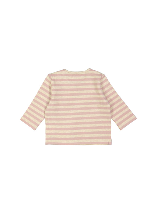t-shirt stripe pink chiné