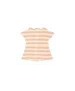 doll dress waffle stripe peach