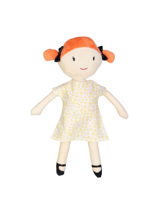 Doll dress flowers ecru