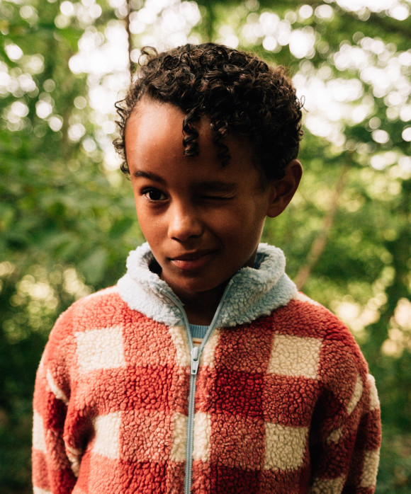 Gilet teddy check rust