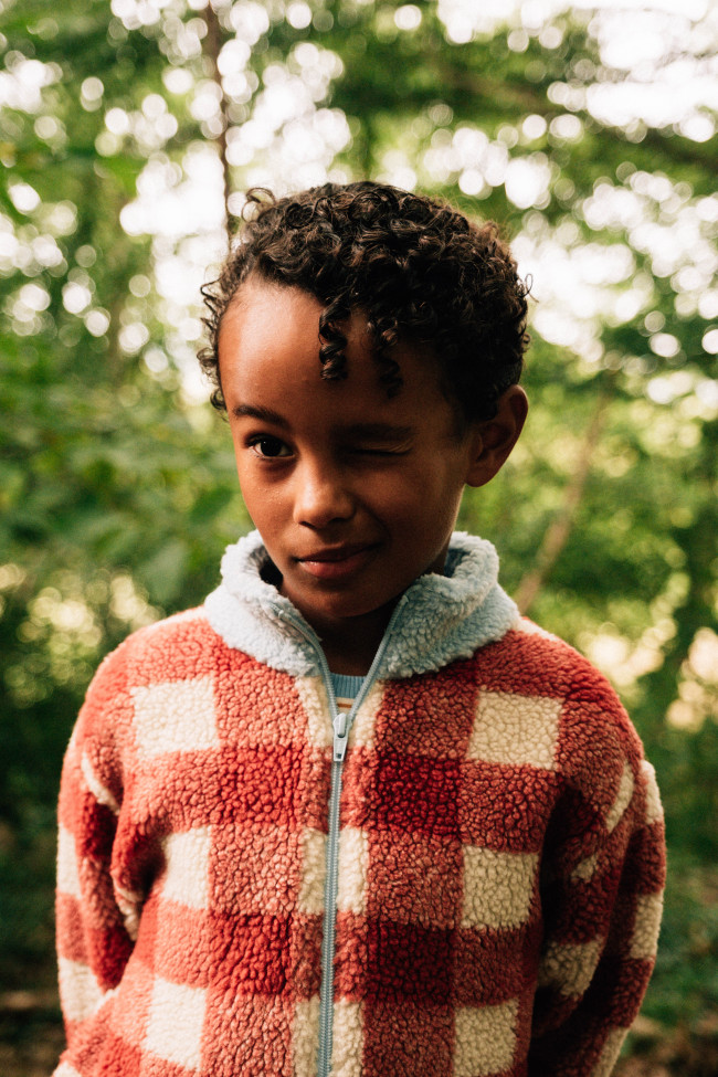 Gilet teddy check rust