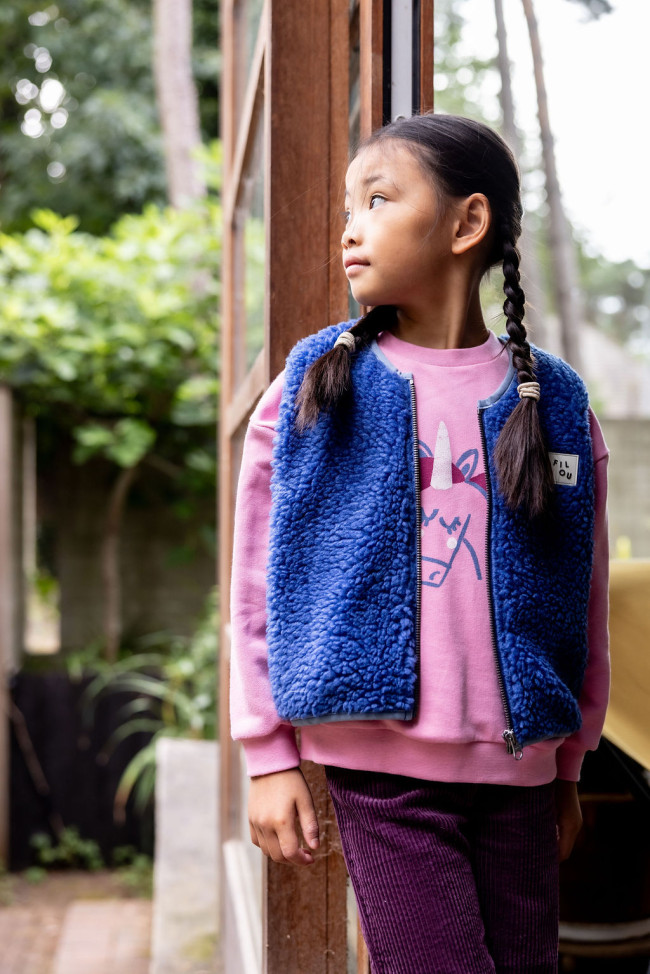 Comfy pants wide rib purple