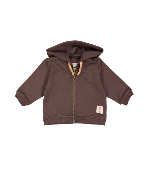 hooded cardigan mini brown