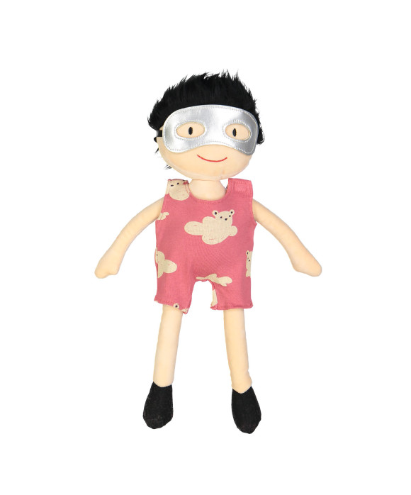 dolls dugaree rib bear clouds red one size