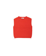 Debardeur red merino wool