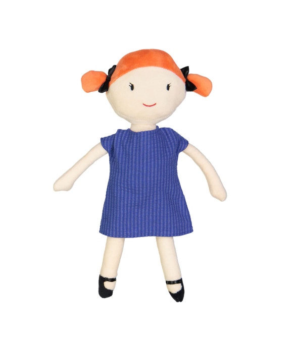 Doll dress stripe blue