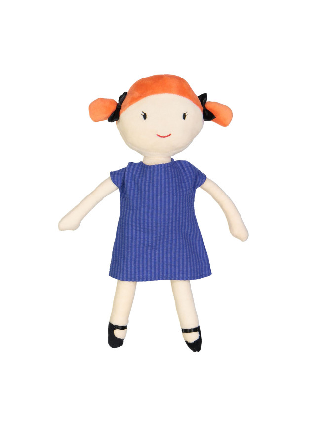 Doll dress stripe blue