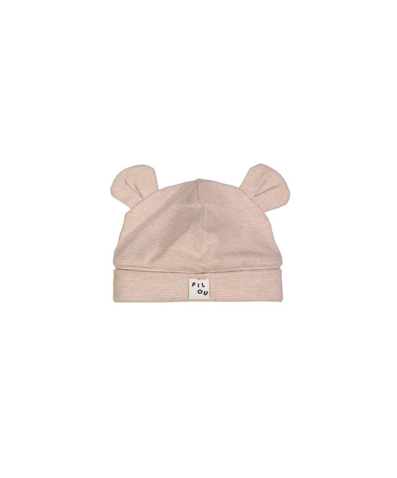 bonnet ears stripe pink
