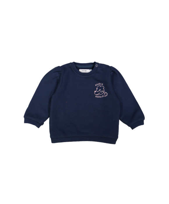 sweater mini puff sleeve darkblue