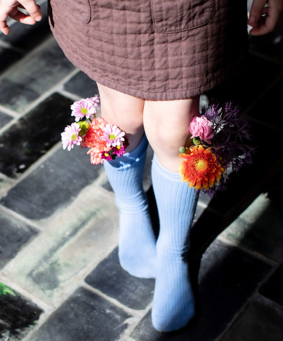 knee socks uni light blue