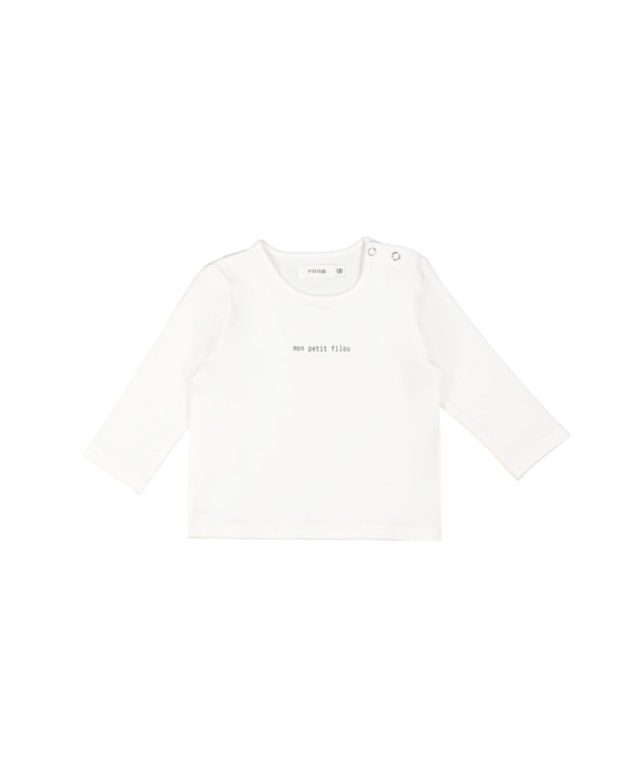 t-shirt mon petit filou ecru