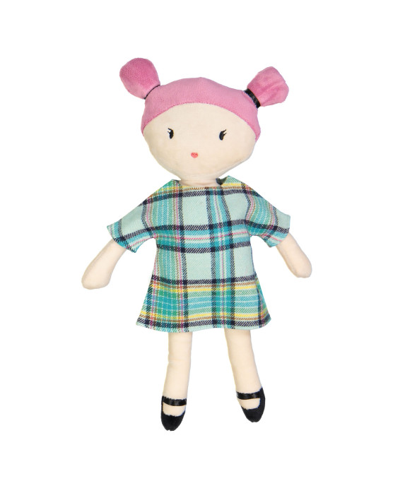 doll dress check mint