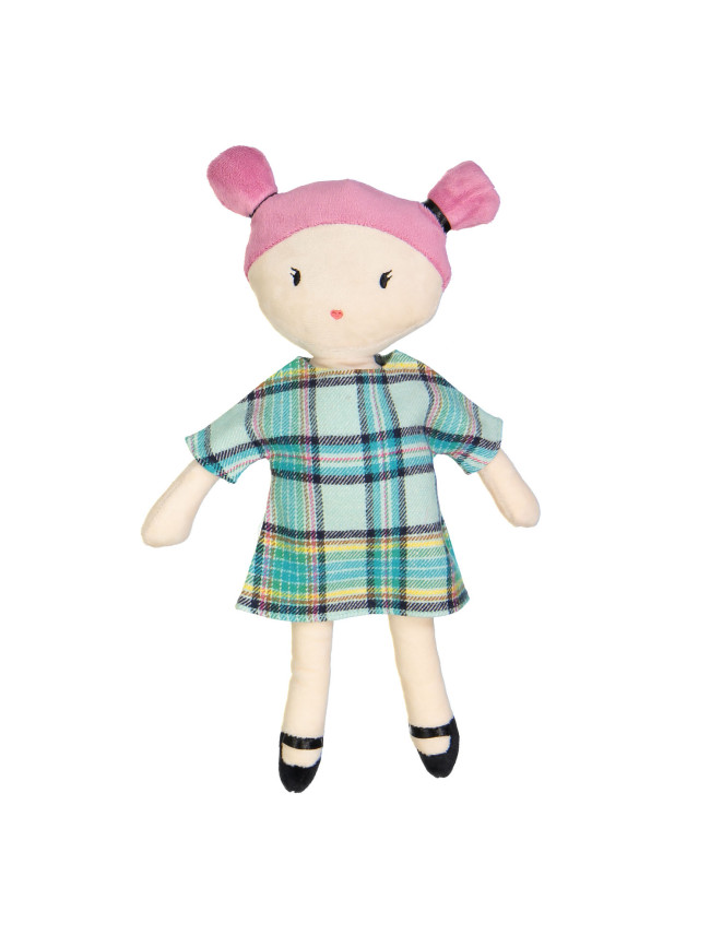 doll dress check mint