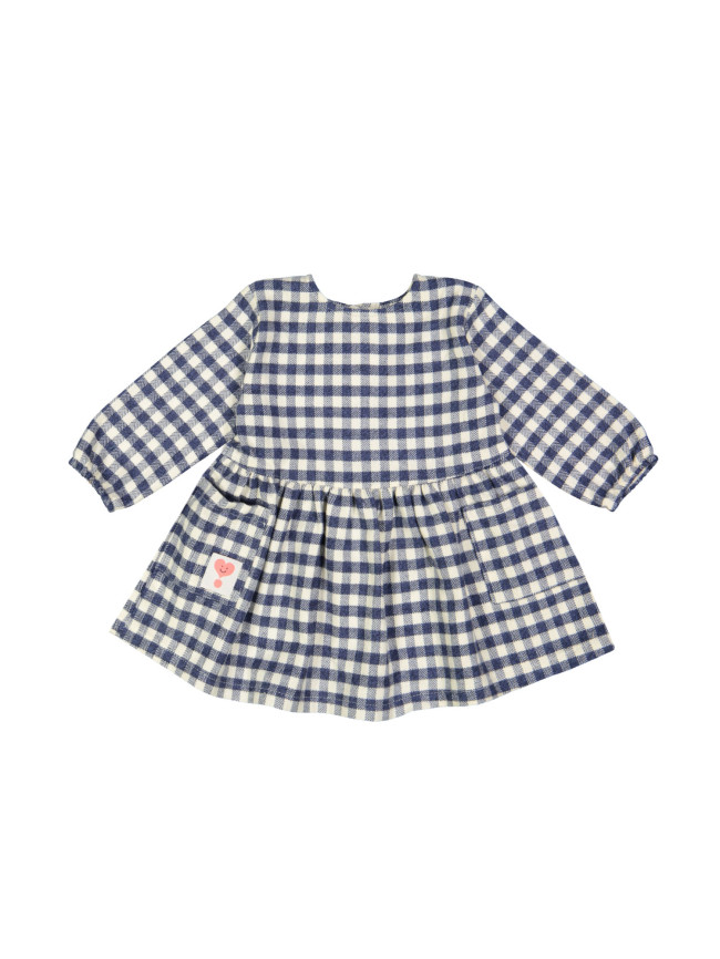 dress check flannel ecru blue