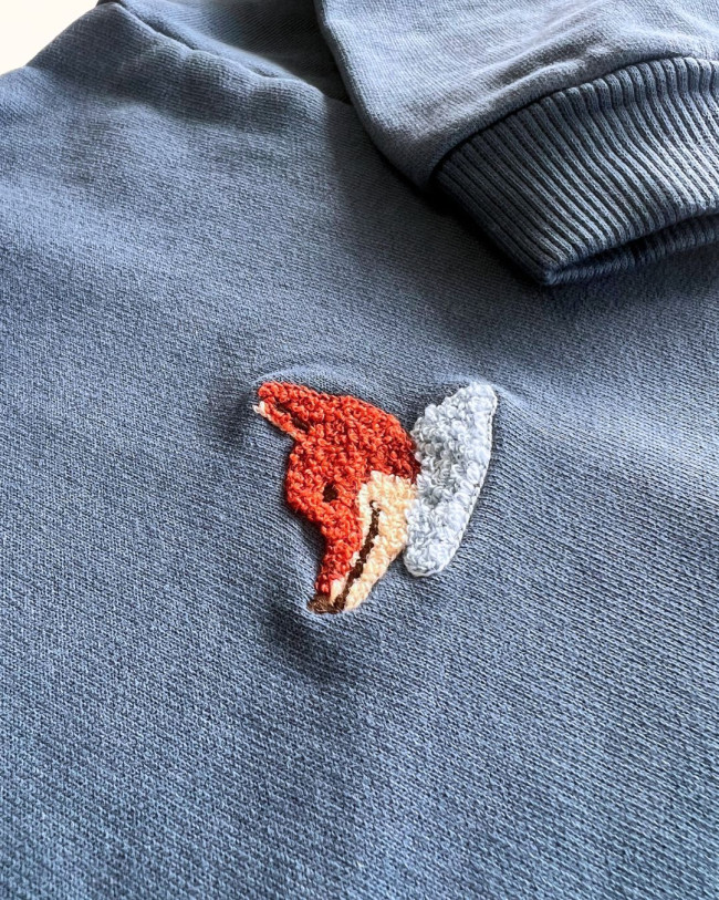 Sweater hoodie fox navy