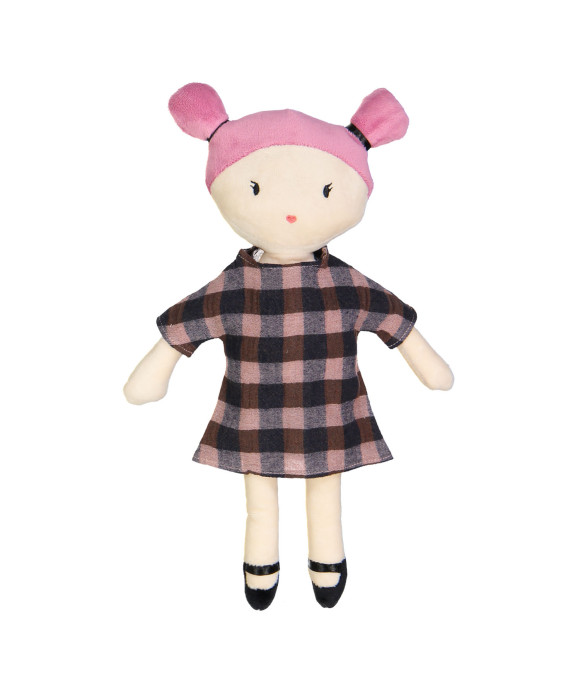 doll dress flannel brown