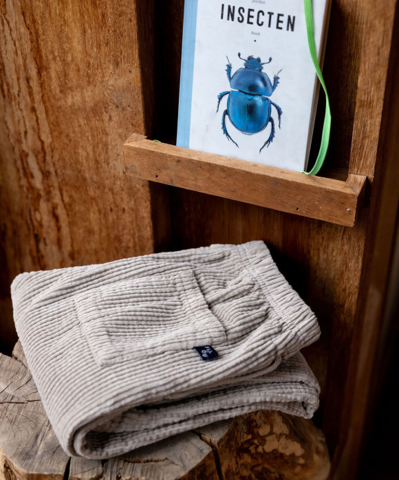 Comfy pants wide rib beige