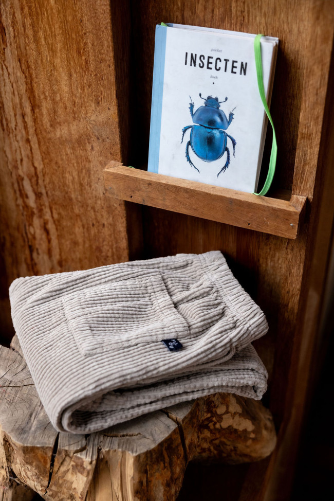 Comfy pants wide rib beige