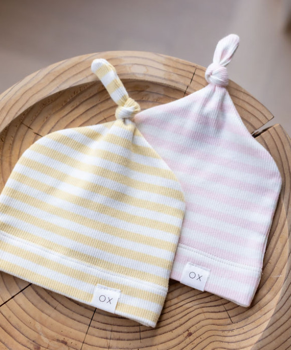 Hat rib stripe light pink