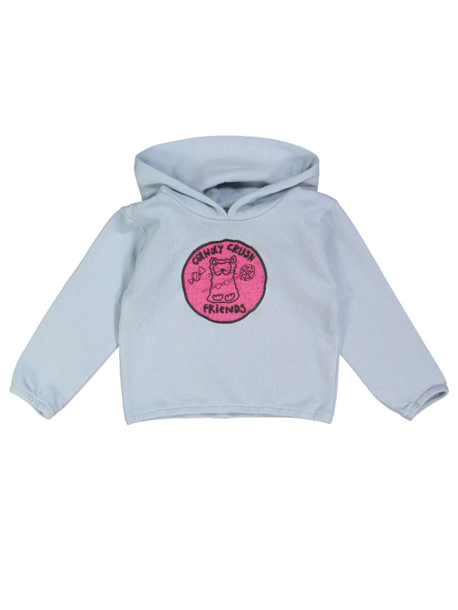 hooded sweater candy crush light blue