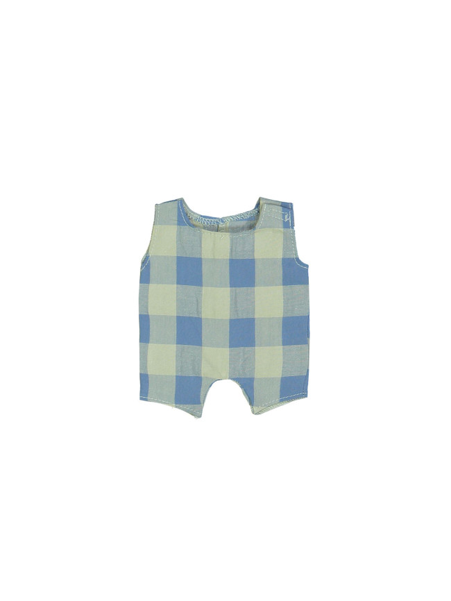 doll salopette check blue