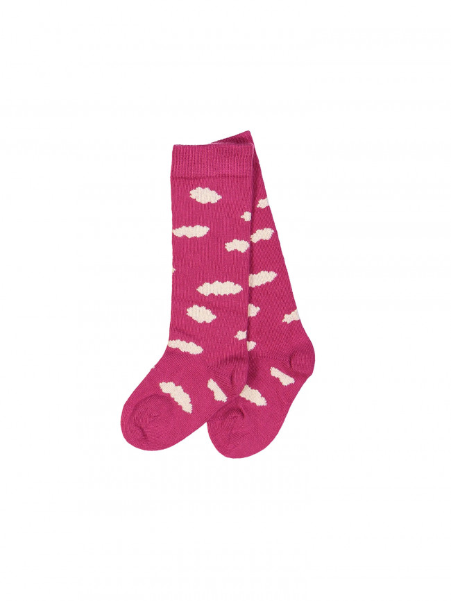 knee socks clouds fuchsia