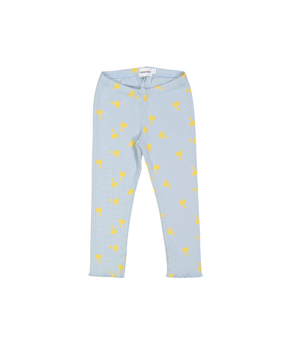 legging rib heart light blue