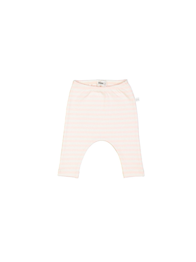 Pants rib stripe light pink