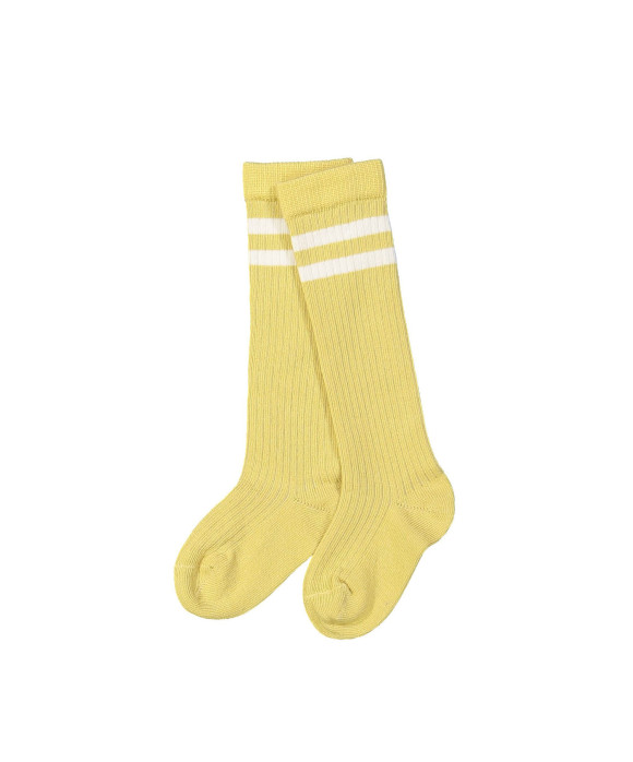 Knee-length sock stripe yellow