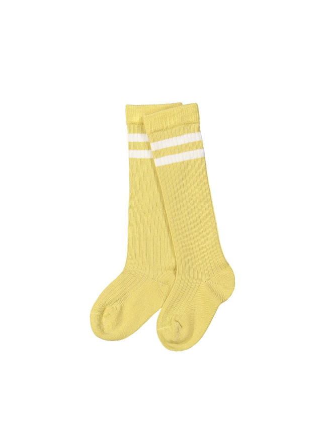 Knee-length sock stripe yellow