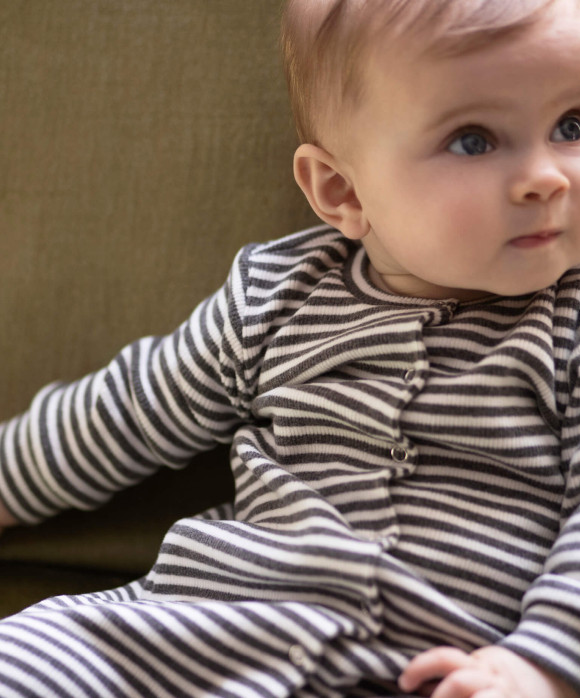 playsuit rib stripe grey