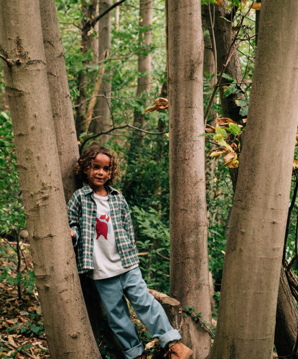 Pants wide rib light blue