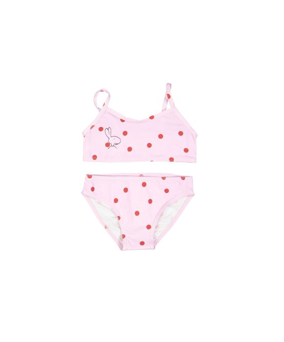 Bikini red dots light pink