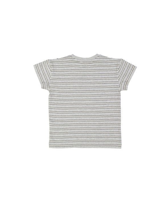 T-shirt stripe light gray chiné