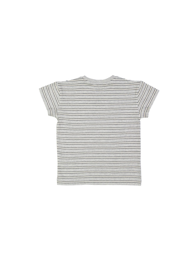 T-shirt stripe light gray chiné