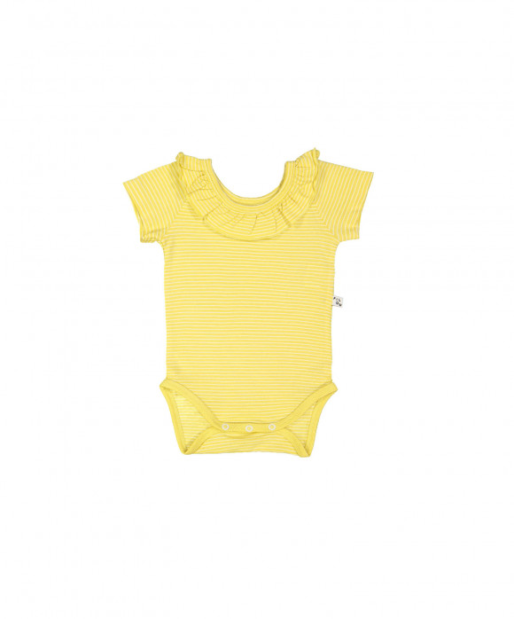 body pierrot collar stripe yellow