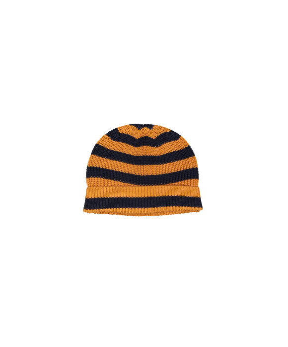 bonnet tricot stripe orange