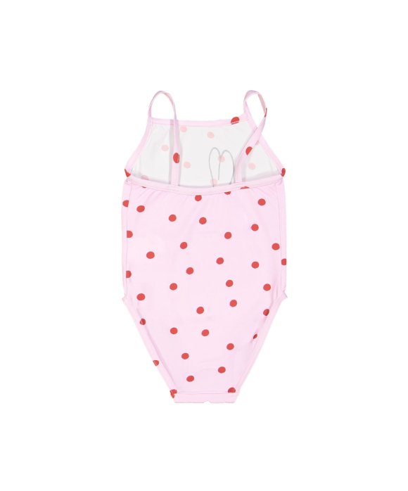 Swimsuit red dots light pink