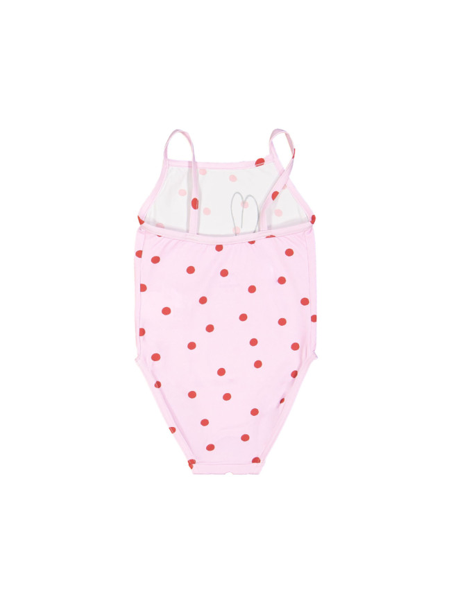 Swimsuit red dots light pink